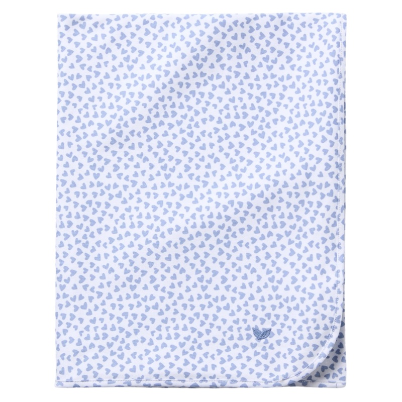 Pima Baby Blanket in Bluehearts
