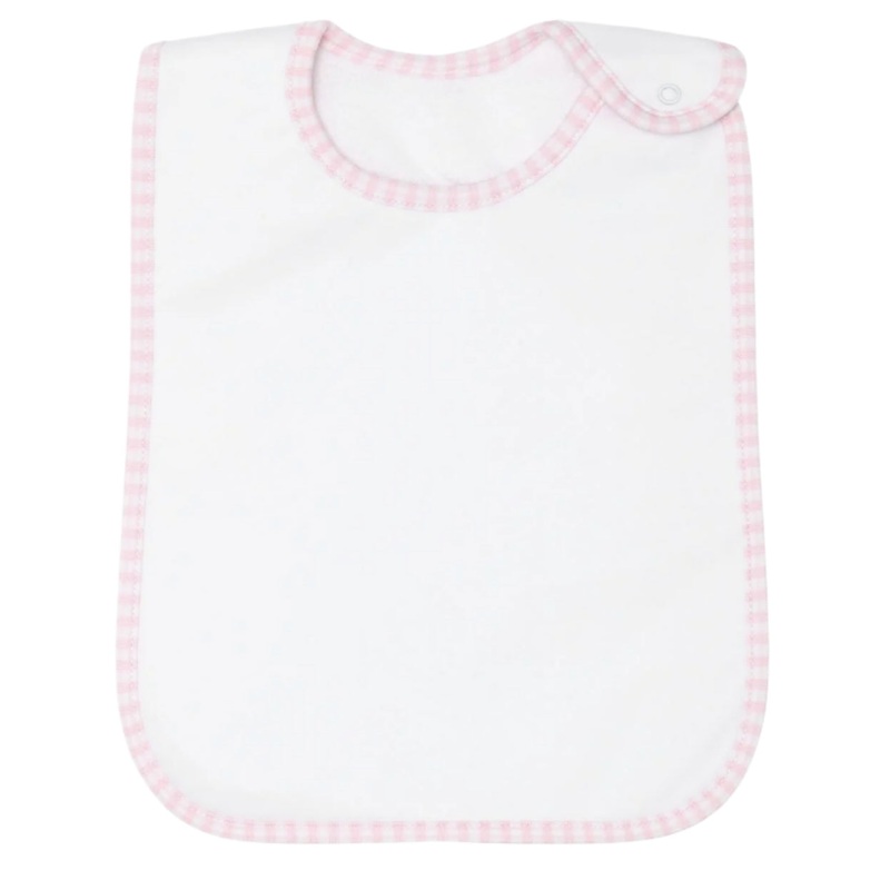 Pink Gingham Feeding Bib