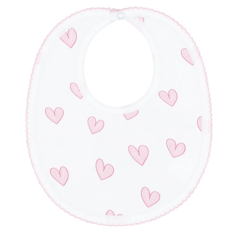Pink Heart Print Bib