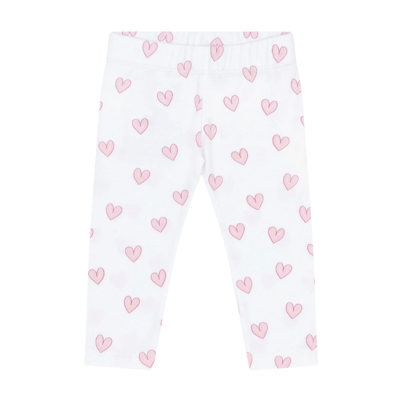 Pink Heart Print Pima Leggings