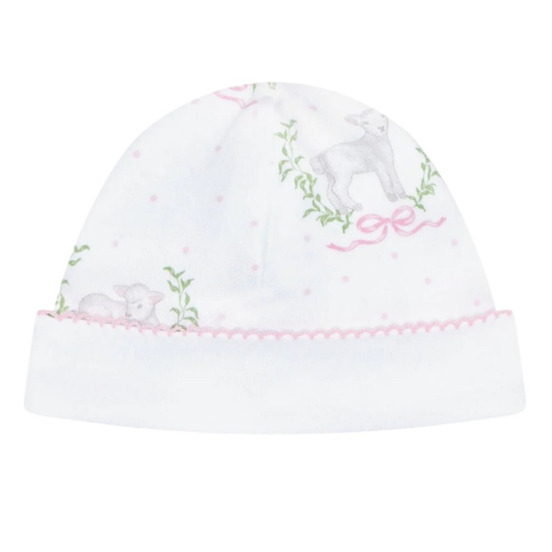 Pink Lamb Print Hat