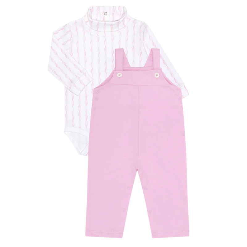 Pink Twirl Overall Set