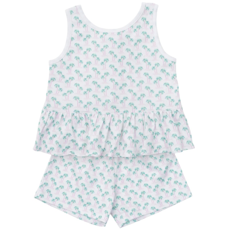 Poppy Girls’ Short Set – Palm Tree Isle Pink