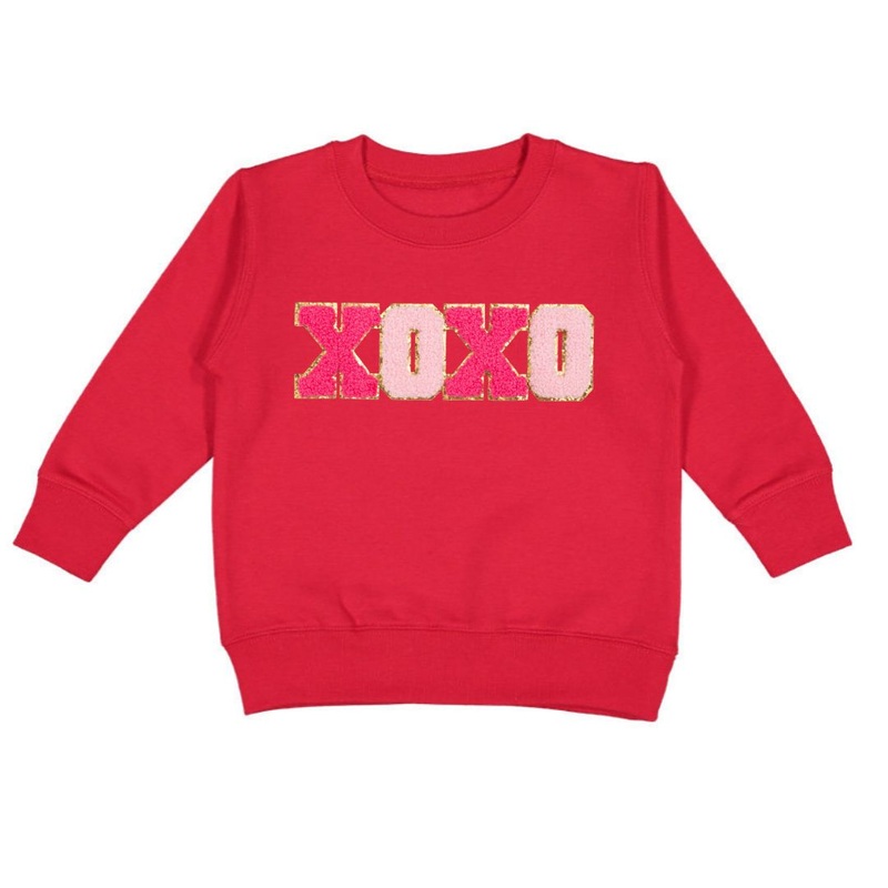 XOXO Patch Valentine’s Day Sweatshirt – Red