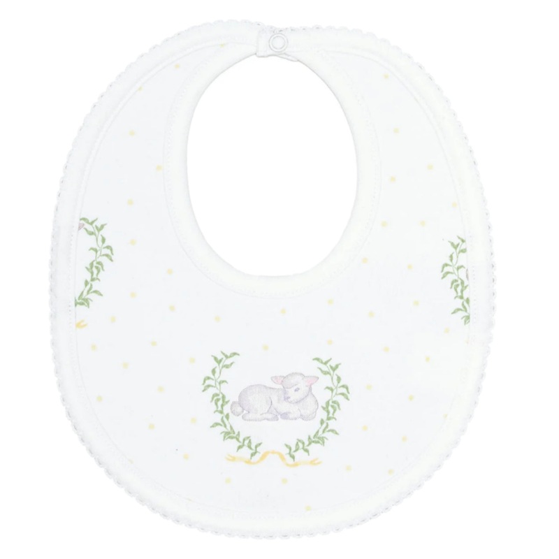 Yellow Lamb Print Bib