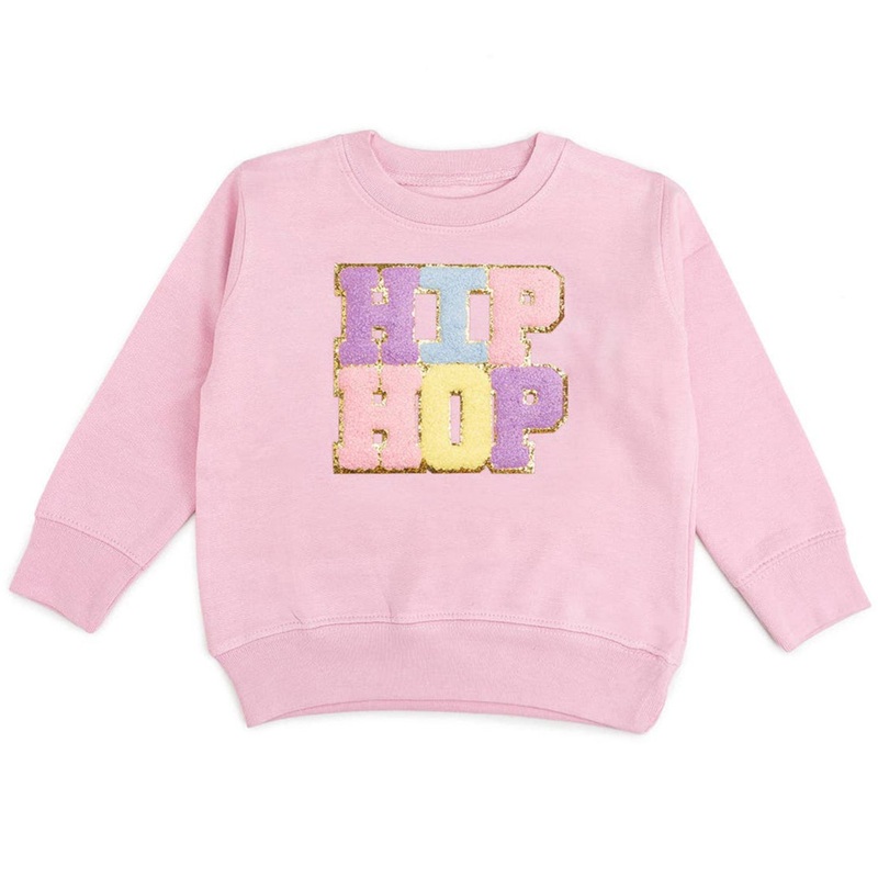 Hip Hop Patch Sweatshirt – Pink