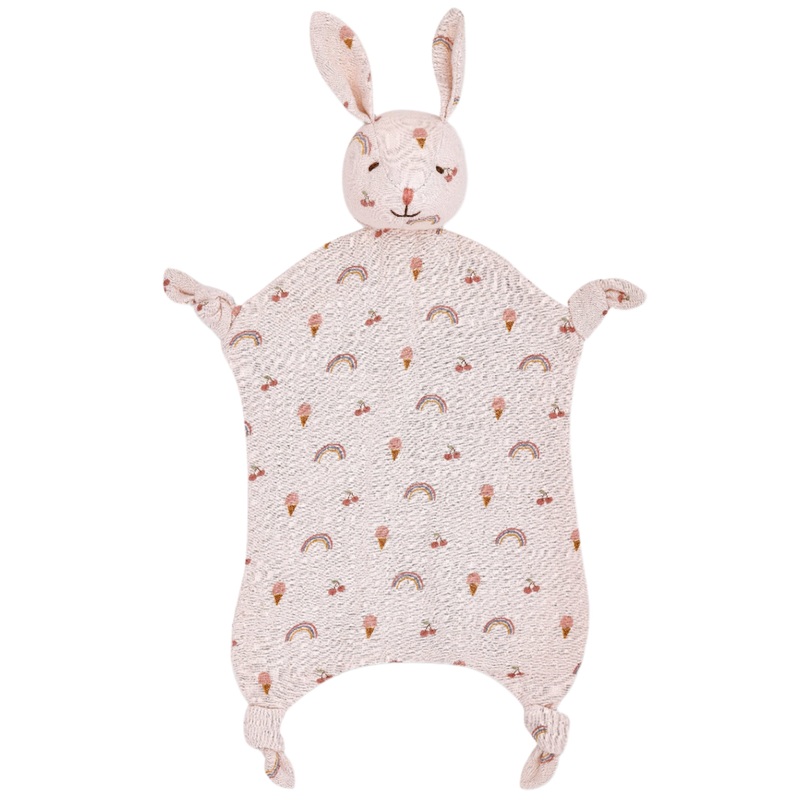 Muslin Bunny Lovey – Rainbows & Ice Cream
