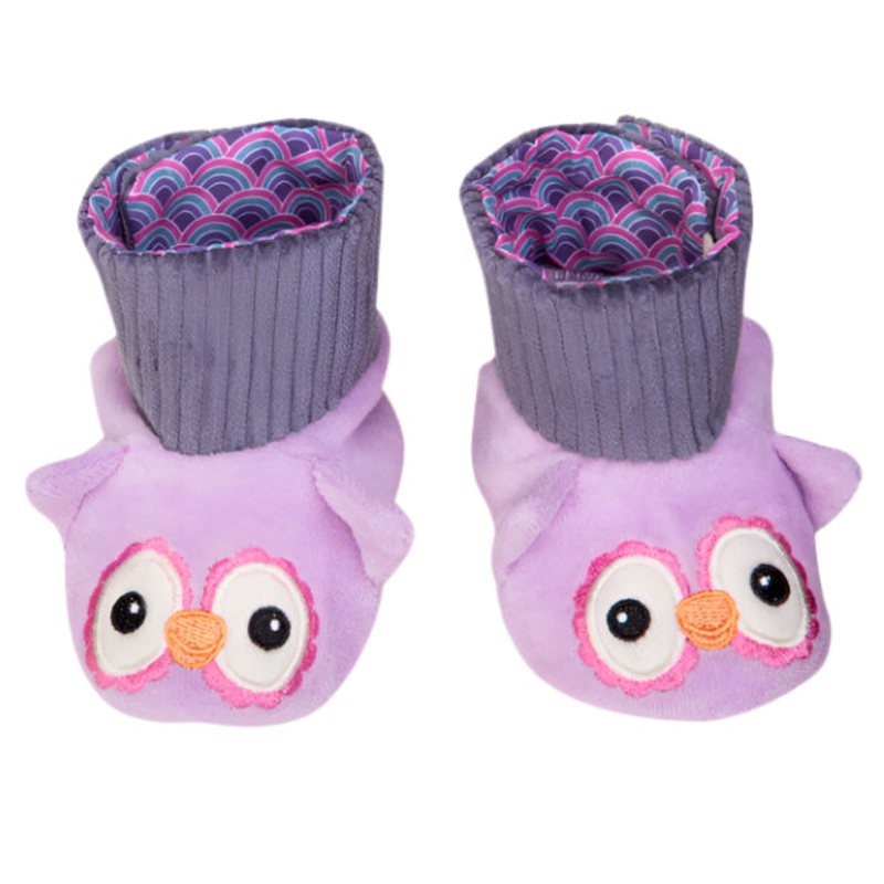 Patterned Booties – Purple Owl