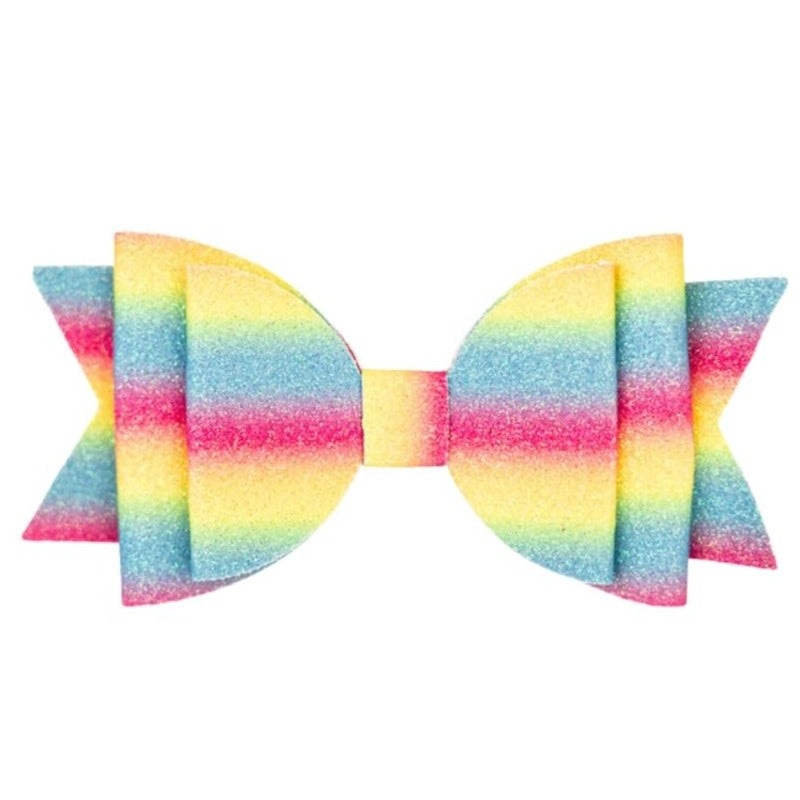 Rainbow Ombre Bow Clip