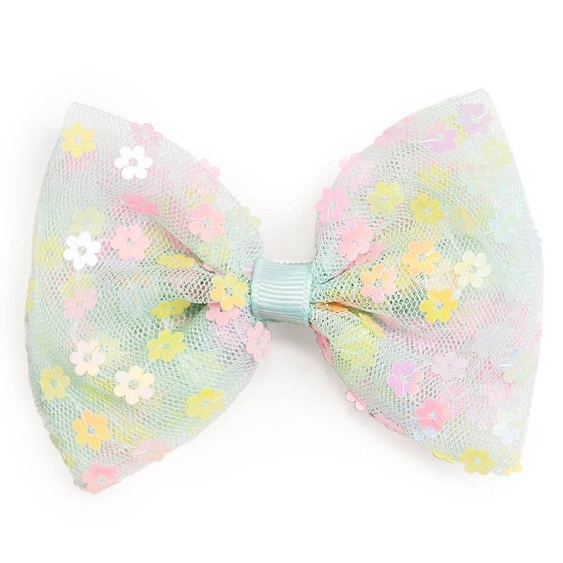 Robin Egg Blue Confetti Bow Clip