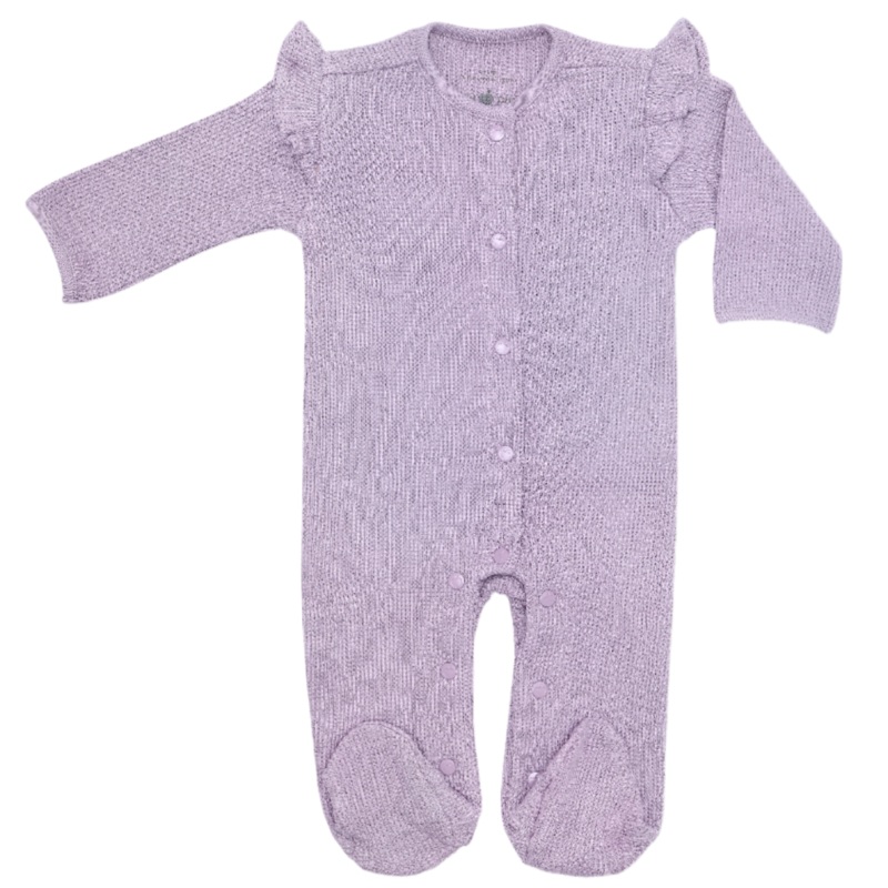 Waffle Ruffle Footie – Lavender