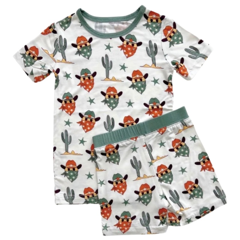 Bamboo Two Piece Shorts Set | Smiley Cowboy