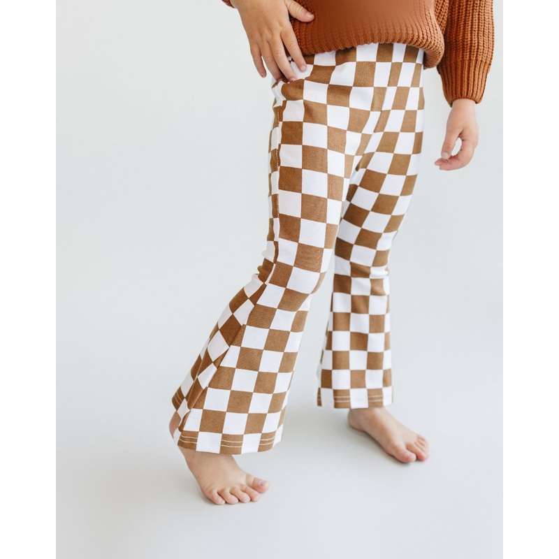 Checkered Flare Pants | Copper
