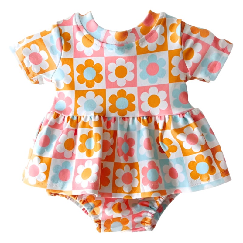 Cotton Peplum Set | Checks & Flowers