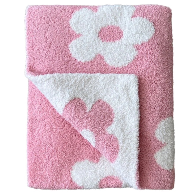 Daisy Fuzzy Blanket | Pink