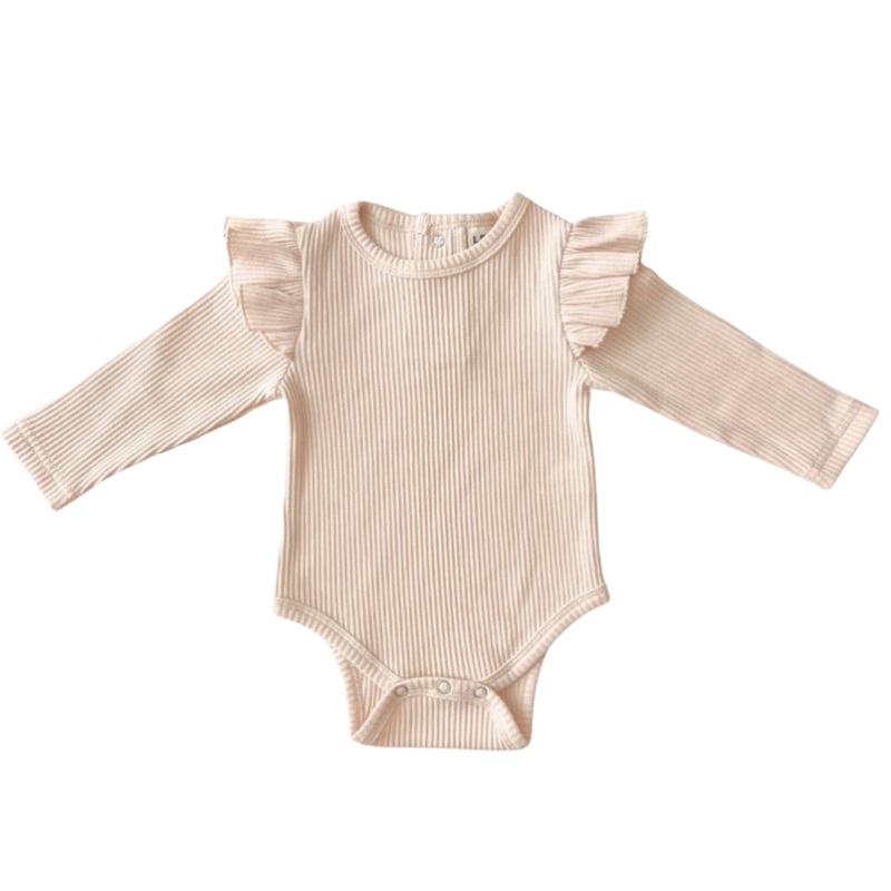 Flutter Sleeve Baby Bodysuit | Vanilla
