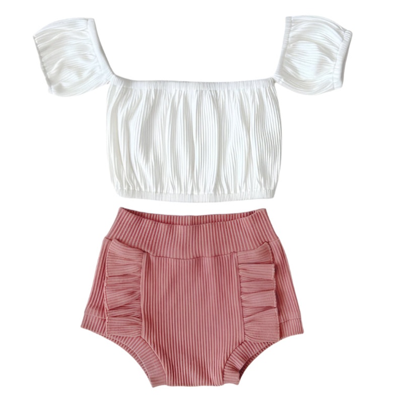 Ribbed Crop Top Set | Dusty Rose