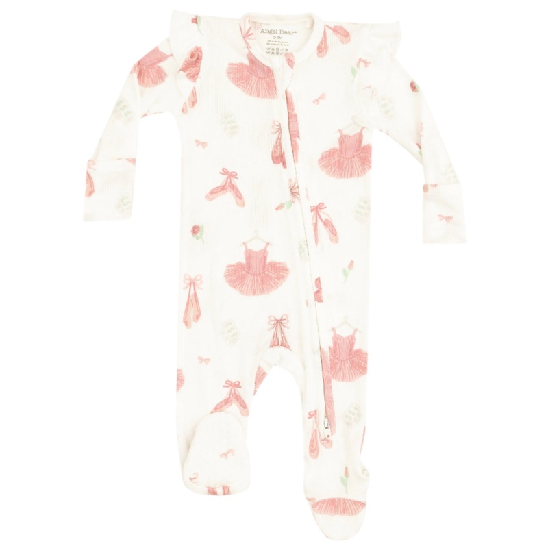 2 Way Ruffle Sleeves Zipper Footie – Ballet Things