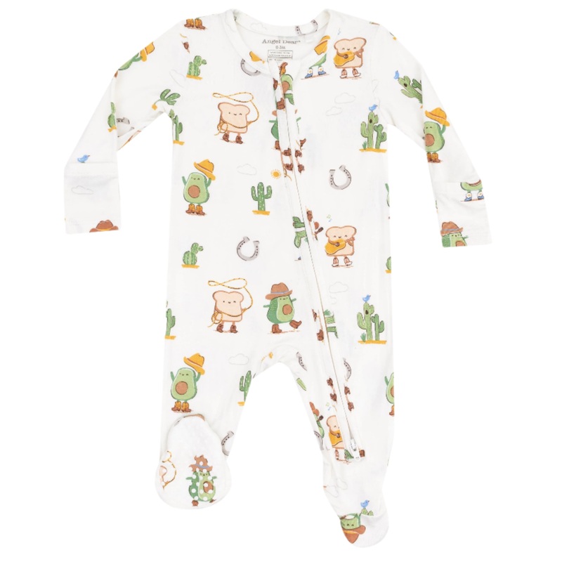 2 Way Zipper Footie – Avocado Toast Western