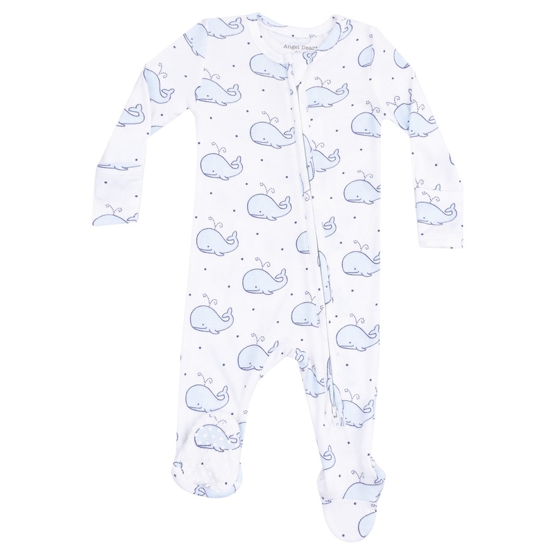 2 Way Zipper Footie – Bubbly Whale Blue