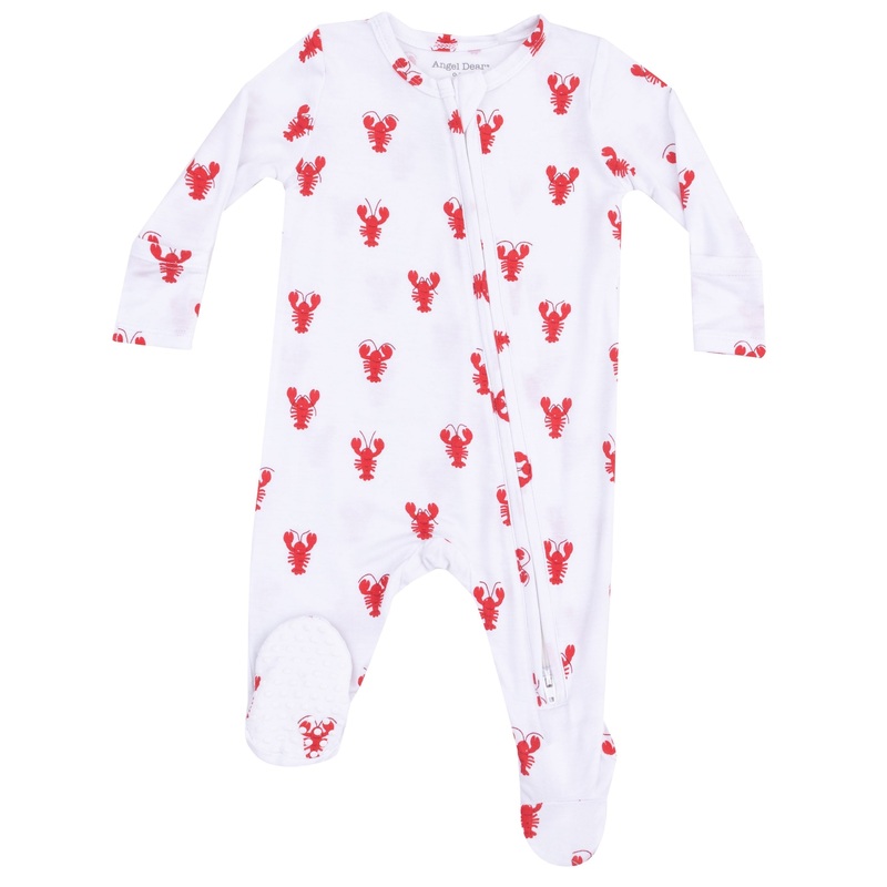 2 Way Zipper Footie – Lobster Bamboo