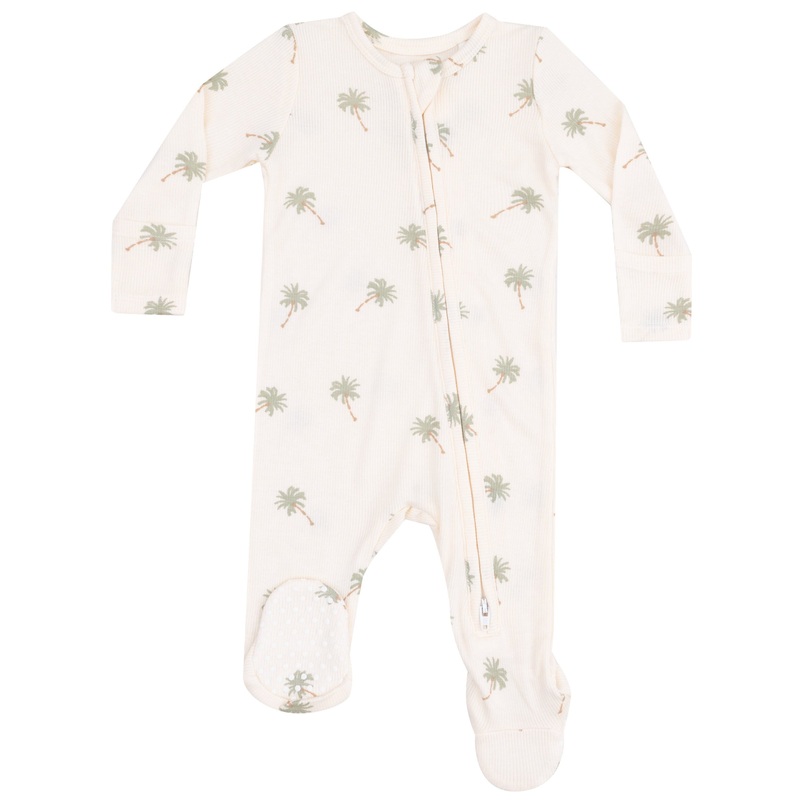 2 Way Zipper Footie – Palm Trees