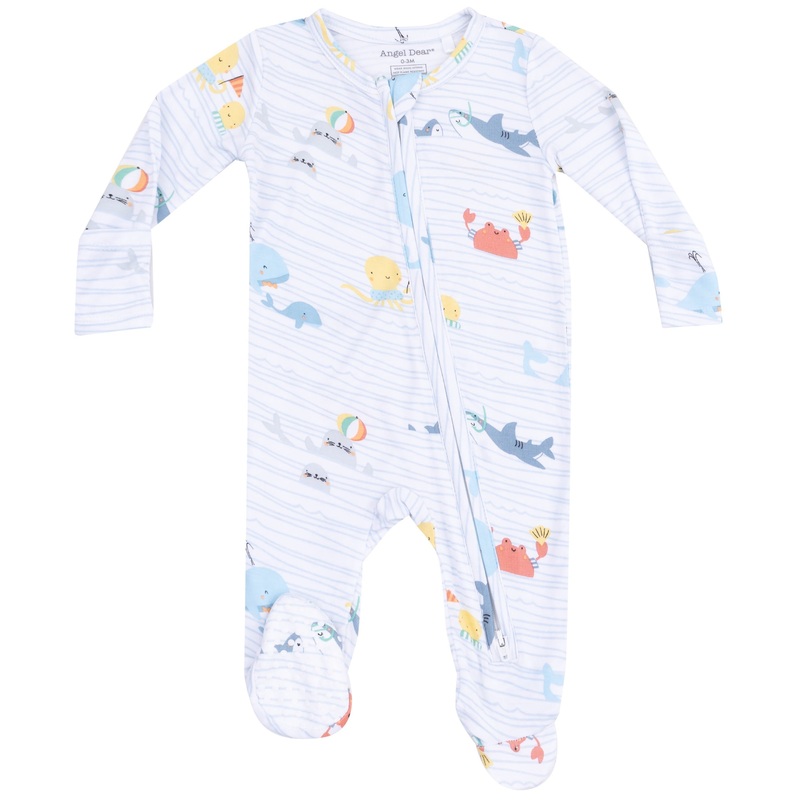 2 Way Zipper Footie – Sea Stripes