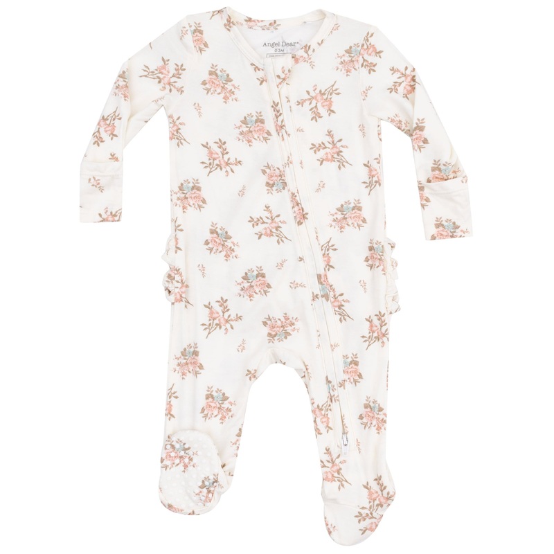 2 Way Zipper Ruffle Back Footie – Vintage Rosebuds
