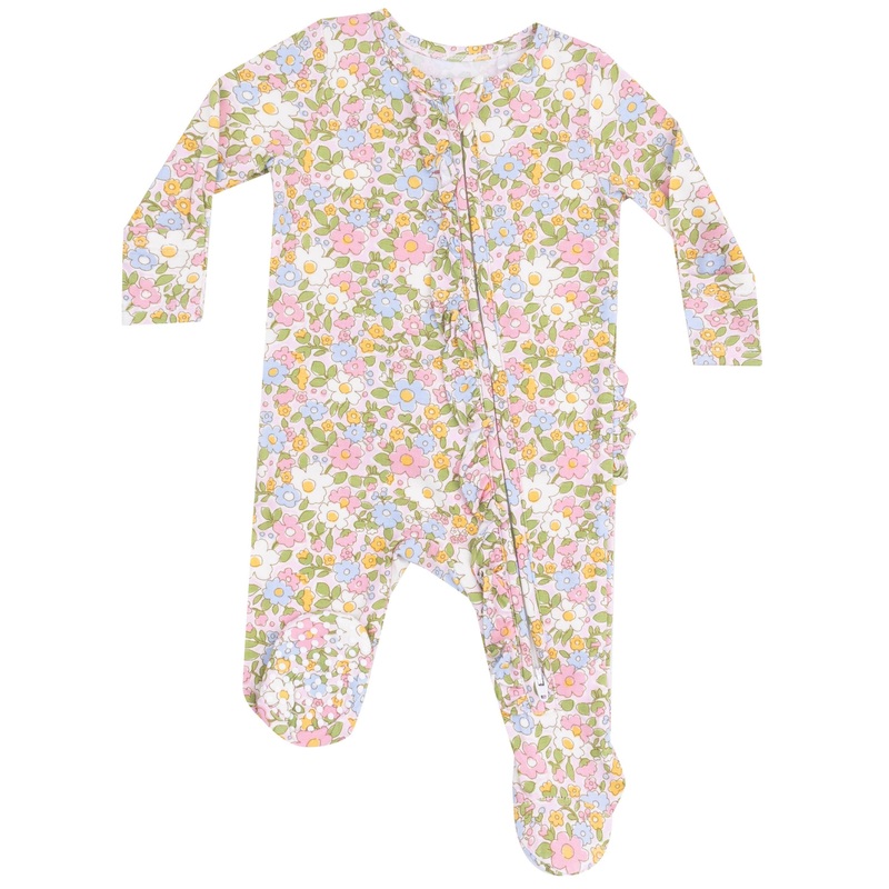 2 Way Zipper Ruffle Front Footie – Bubbly Baby Calico
