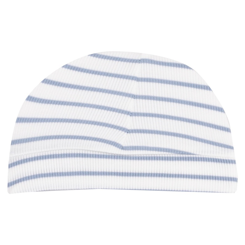 Beanie Hat – French Stripe Dusty Blue