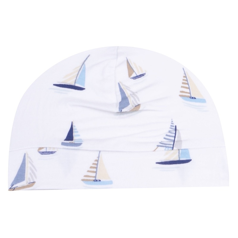 Beanie Hat – Sailboats Blue