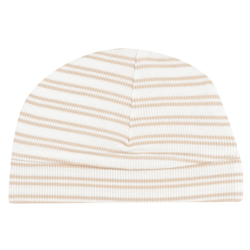 Beanie Hat – Stripe Oxford Tan