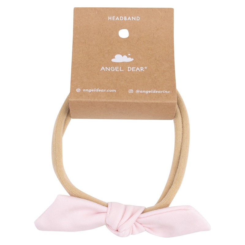 Bow with Nylon Headband – Solid Classic Pink