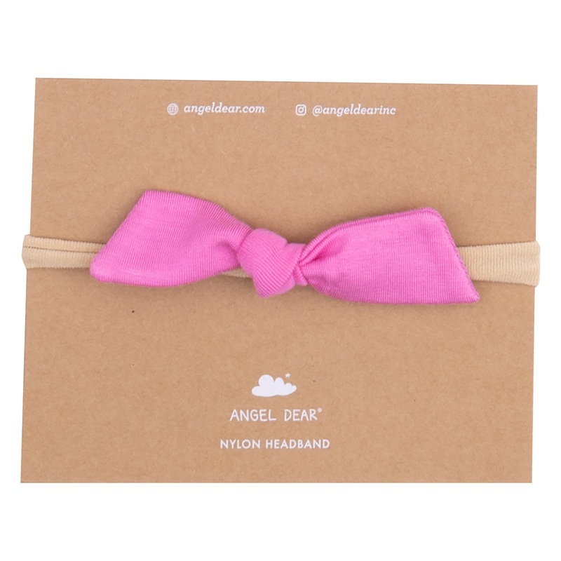 Bow with Nylon Headband – Solid Strawberry Moon