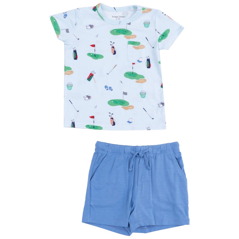 Crew Neck Tee and Short – Golf Things Blue