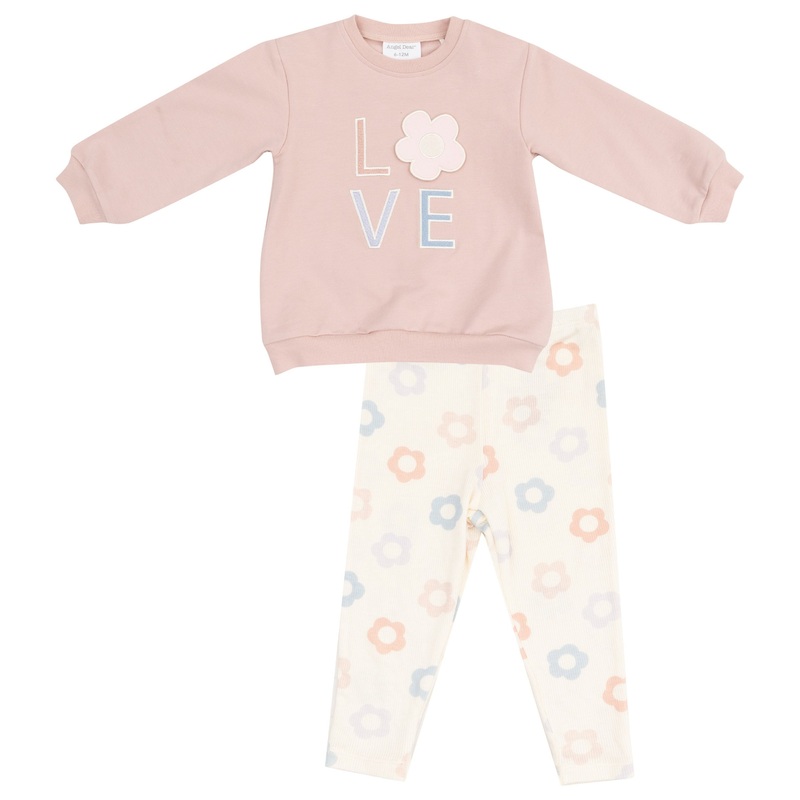 French Terry Oversize  Applique Sweatshirt + Leggings – Daisy Pop
