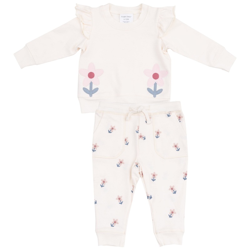 French Terry Ruffle Patch Sweatshirt + Jogger – Danish Daisy