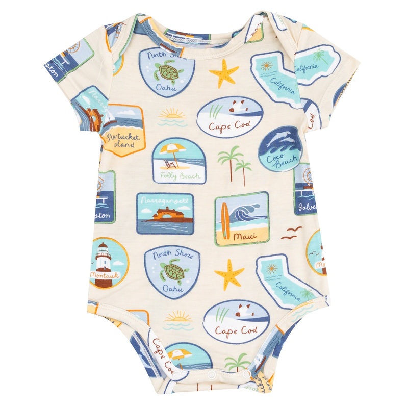 Short Sleeve Bodysuit – Beach Patches