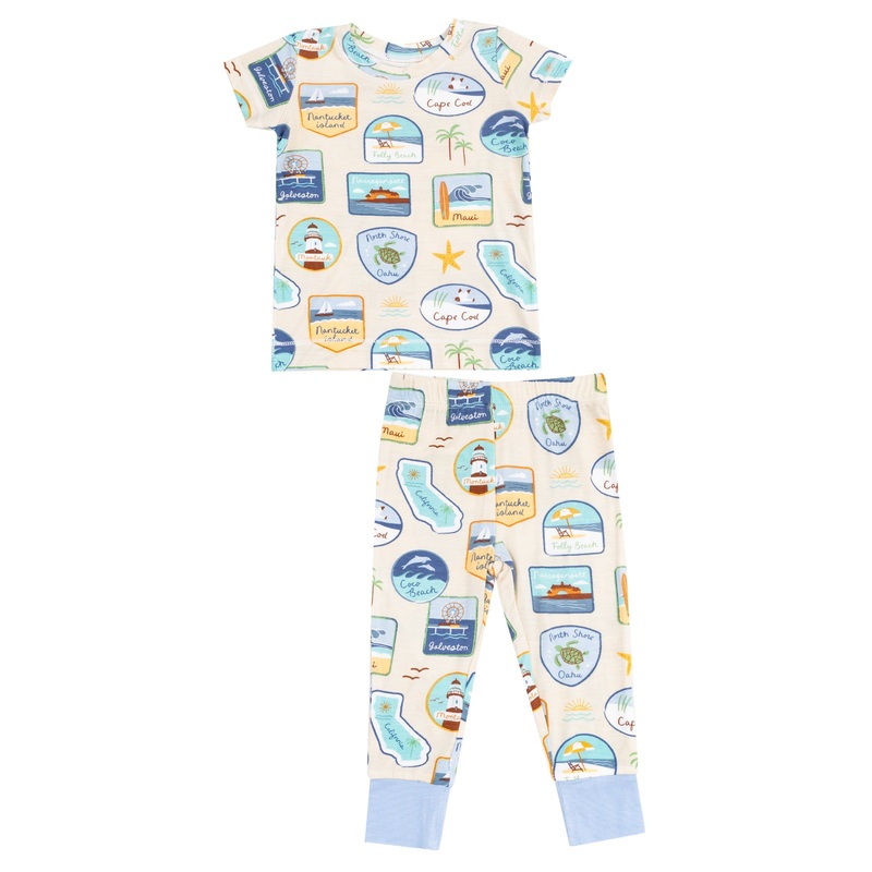 Short Sleeve Loungewear Set – Beach Patches