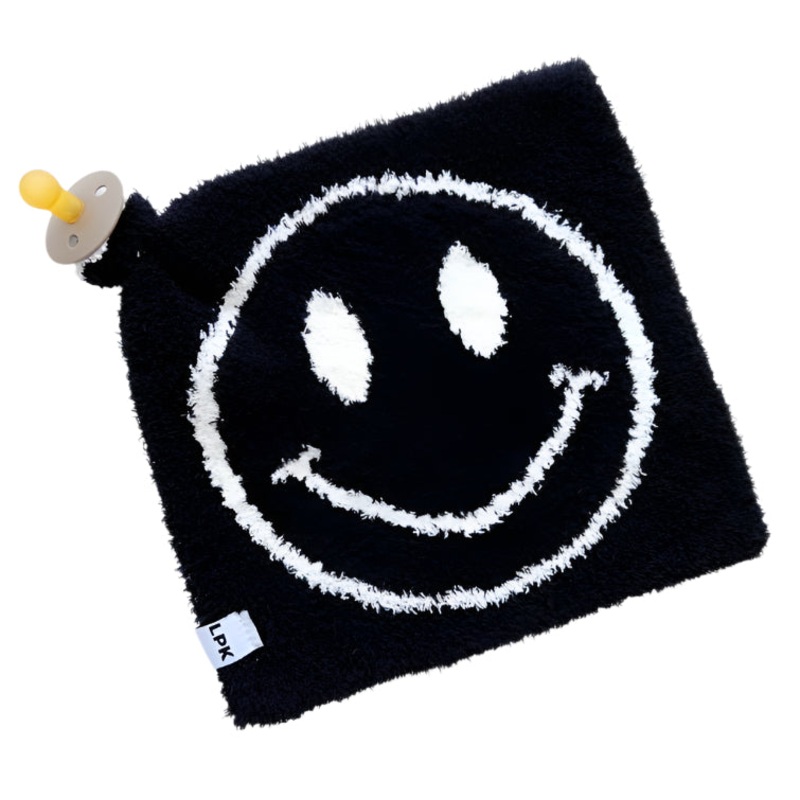 Smiley Plush Lovey | Black