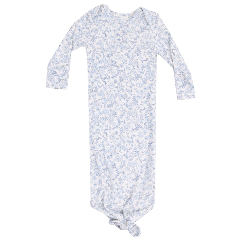 Knotted Gown – Blue Calico Floral