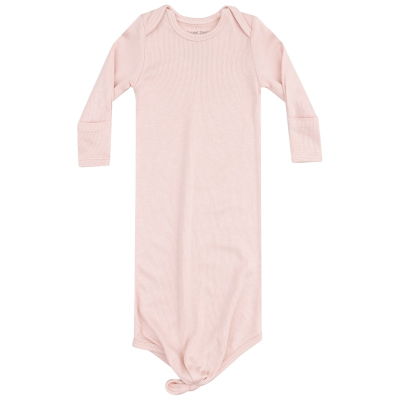 Knotted Gown – Solid Rose Smoke Ribbed