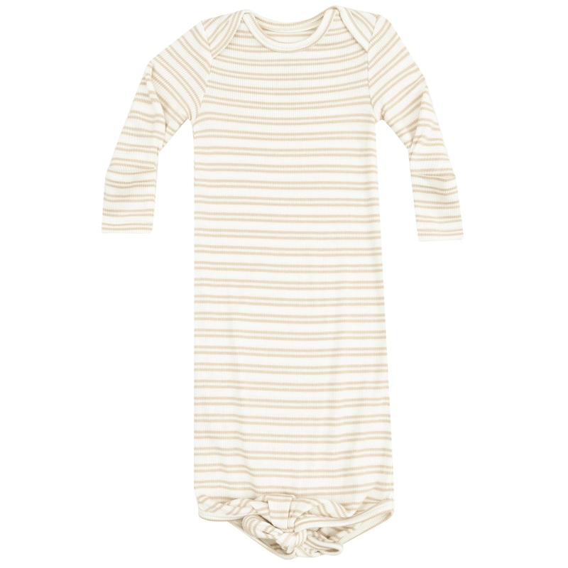 Knotted Gown – Stripe Oxford Tan
