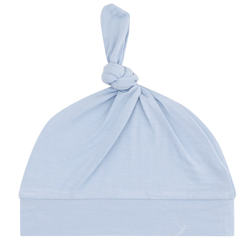 Knotted Hat – Solid Blue Fog