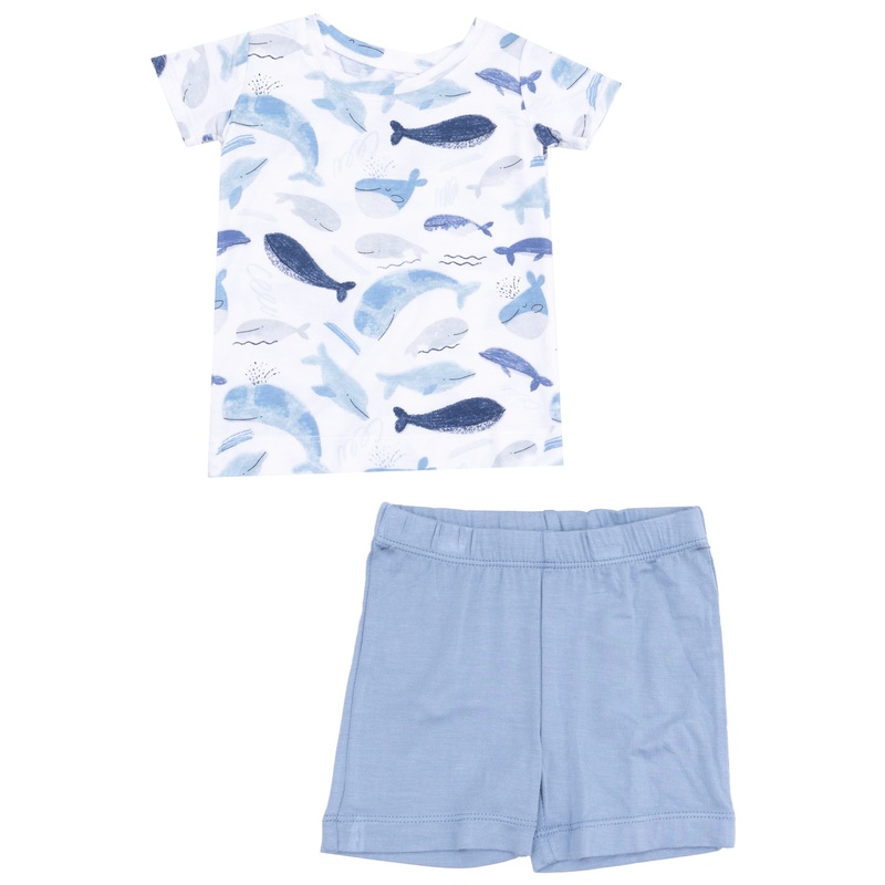 Loungewear Short Set – Blue Whales