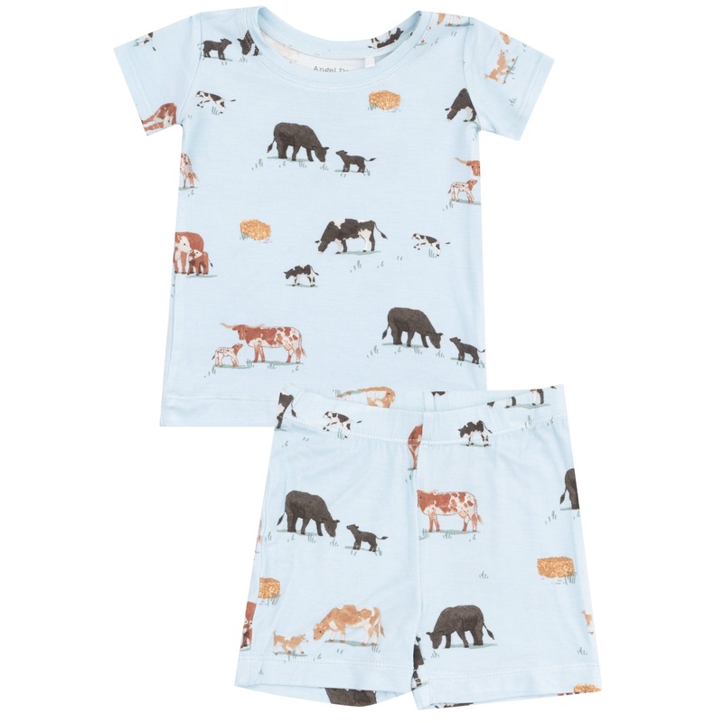 Loungewear Short Set – Cow Families Blue