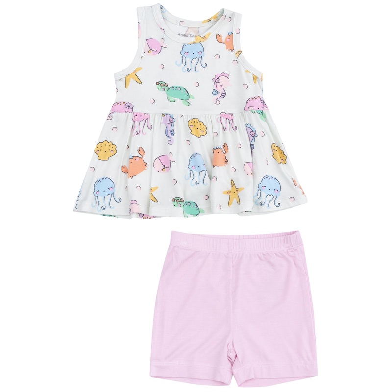 Peplum Tank Top And Bike Short – Cute Sea Creatures