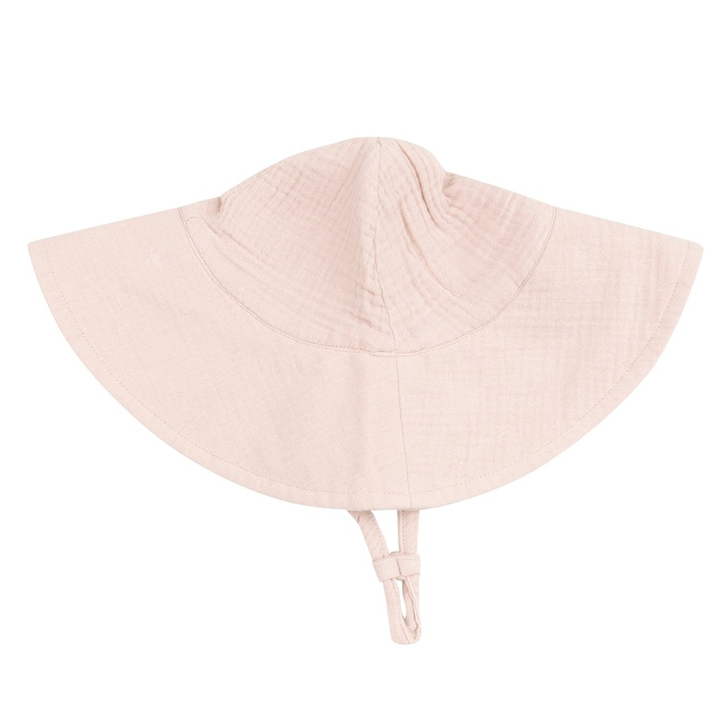 Wide Brim Sunhat – Solid Muslin Rose Smoke