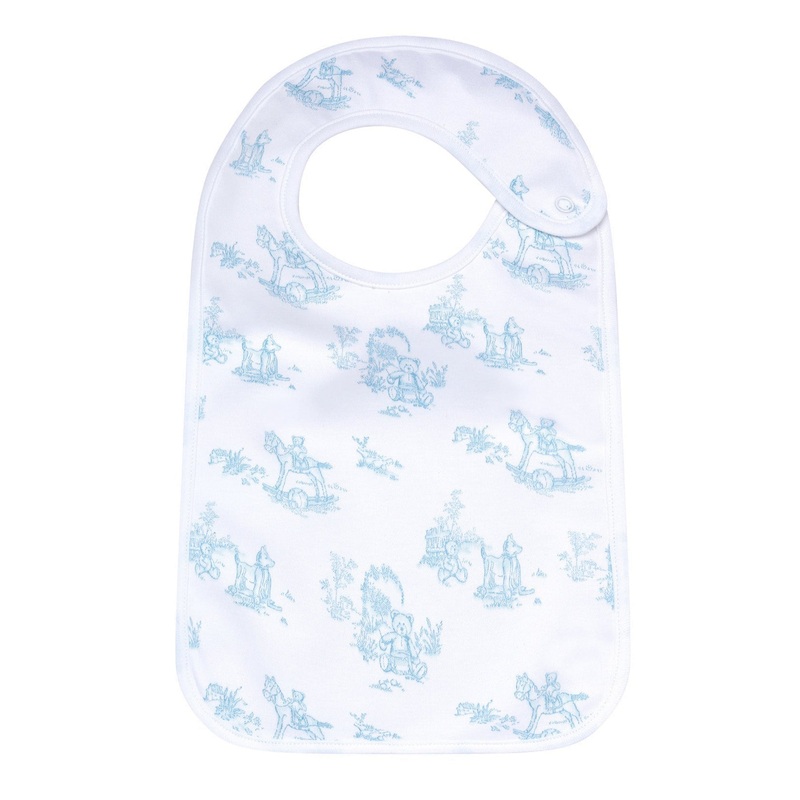 Blue Toile Baby Feeding Bib