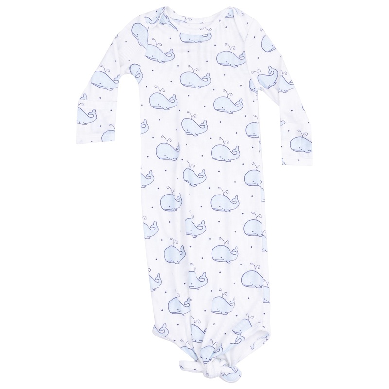 Knotted Gown – Bubbly Whale Blue